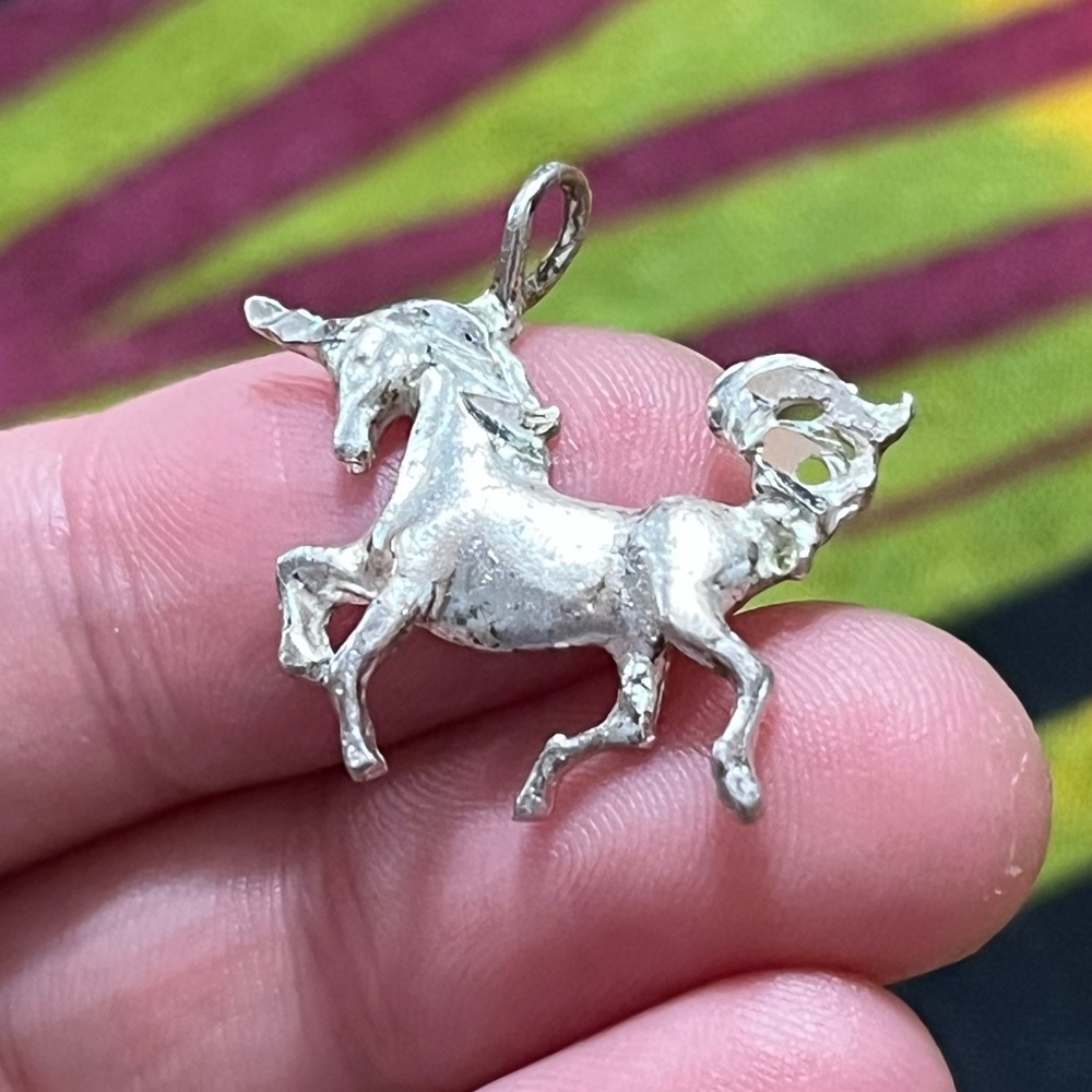 VTG Whimsigoth Sterling Silver 925 Unicorn Pendant Charm - Picture 3 of 6